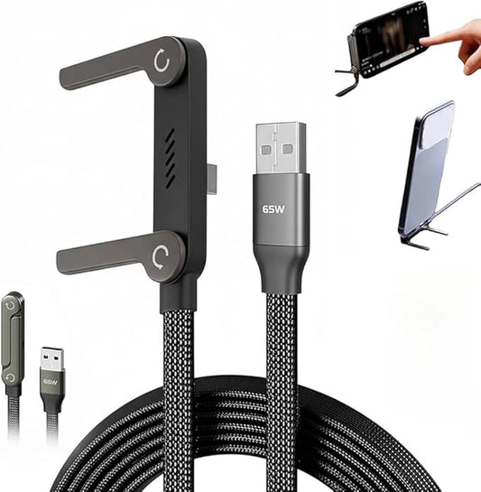 240W USB-C Fast Charging Cable with Foldable Stand | AVMATTEO